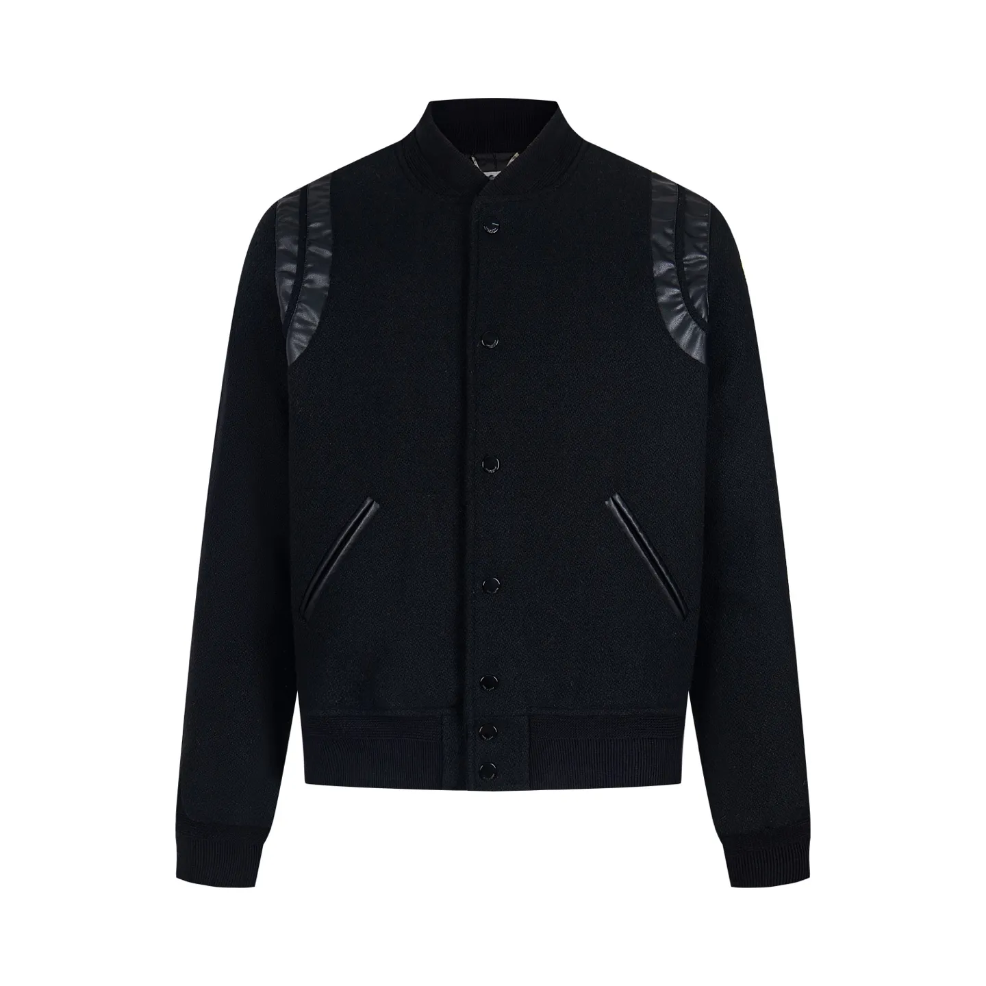P480 high version in stock, all sizes Saint Laurent Paris slp classic leather patchwork black and white baseball collar jacket, original version 1:1 to develop the highest version on the Internet. It took 2 months to customize pure wool fabric and jacquard ribbing (ordinary machines cannot achieve this jacquard effect), the version is super handsome, and the patchwork position is very particular about parking technology. Whether the whole dress is good or not depends on the position 46-48-50-52